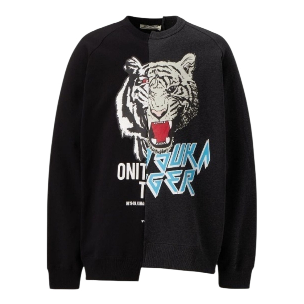 ONITSUKA TIGER Japan asymmetrical graphic sweater sweatshirt unisex oversized XL
